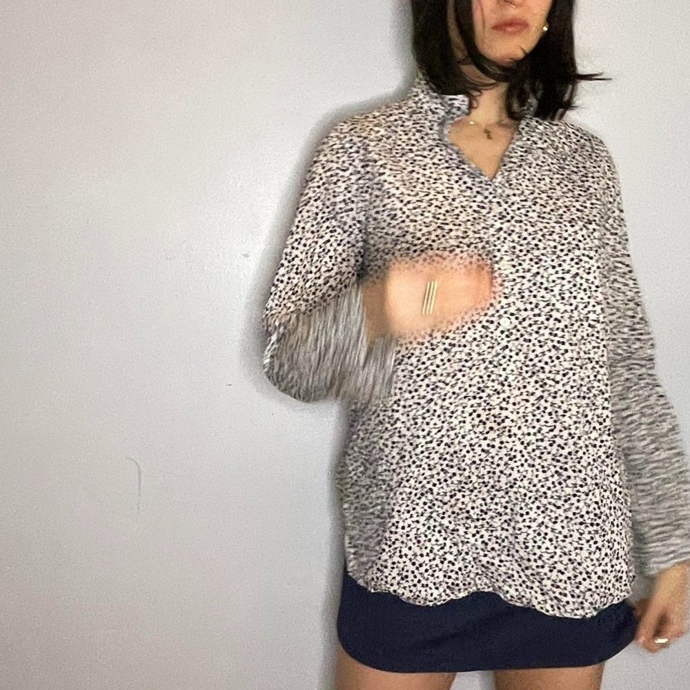 gap floral print button down shirt